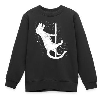 Dino Pole Dance Blanc - Sweat Premium enfant bio - noir - Devant - AI Model Kid Female (0cm)
