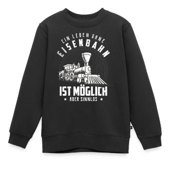 Zug - Kinder Premium Organic Sweatshirt - Schwarz - Vorne - AI Model Kid Female (0cm)