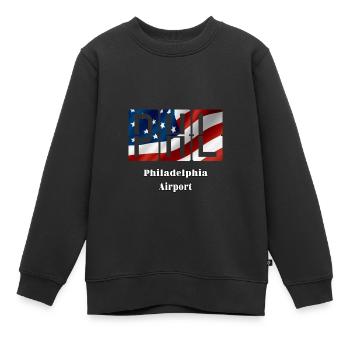 Aéroport de Philadelphie - Sweat Premium enfant bio - noir - Devant - AI Model Kid Female (0cm)