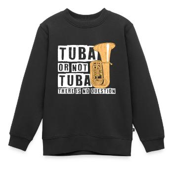 Concert d'orchestre d'instruments de musique tuba - Sweat Premium enfant bio - noir - Devant - AI Model Kid Female (0cm)