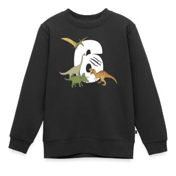 6ème anniversaire anniversaire d’enfant dinosaure dinosaure - Sweat Premium enfant bio - noir - Devant - AI Model Kid Female (0cm)