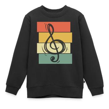 Instrument de concert note de musique orchestre symphonique - Sweat Premium enfant bio - noir - Devant - AI Model Kid Female (0cm)