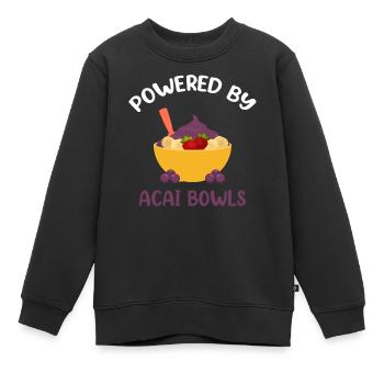Powered by Acai Bowls Brasilianischer Smoothie-Druck - Kinder Premium Organic Sweatshirt - Schwarz - Vorne - AI Model Kid Female (0cm)