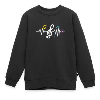 Musikalisches Herz mit Musiknoten Valentinstag Geschenk - Kinder Premium Organic Sweatshirt - Schwarz - Vorne - AI Model Kid Female (0cm)