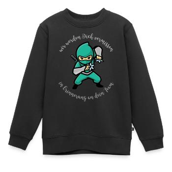 wir werden dich vermissen dein Team Schule Verein - Kinder Premium Organic Sweatshirt - Schwarz - Vorne - AI Model Kid Female (0cm)