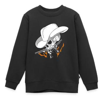 Cowboy - Kinder Premium Organic Sweatshirt - Schwarz - Vorne - AI Model Kid Female (0cm)