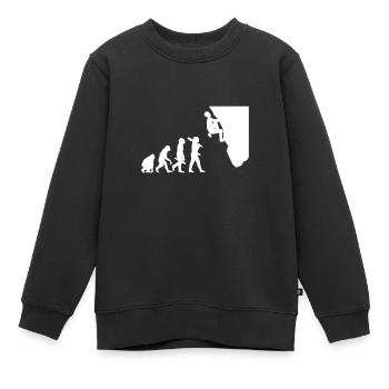 Kletterer Evolution Sportklettern Bouldern Alpen - Kinder Premium Organic Sweatshirt - Schwarz - Vorne - AI Model Kid Female (0cm)