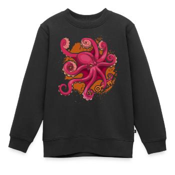 Oktopus - Kinder Premium Organic Sweatshirt - Schwarz - Vorne - AI Model Kid Female (0cm)