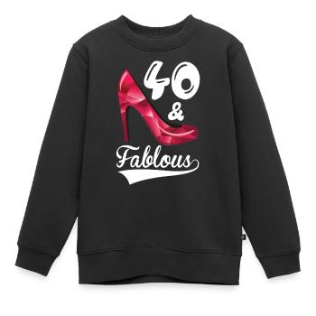40 et fabuleux 40 anniversaire 40 ans - Sweat Premium enfant bio - noir - Devant - AI Model Kid Female (0cm)