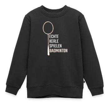 Badminton - Kinder Premium Organic Sweatshirt - Schwarz - Vorne - AI Model Kid Female (0cm)