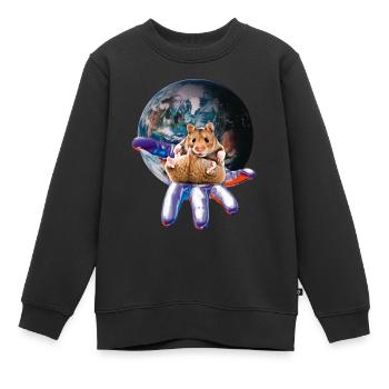 Hamster - Kinder Premium Organic Sweatshirt - Schwarz - Vorne - AI Model Kid Female (0cm)
