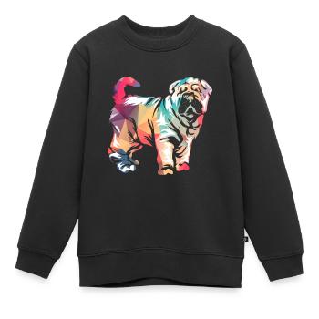 Shar Pei - Sweat Premium enfant bio - noir - Devant - AI Model Kid Female (0cm)