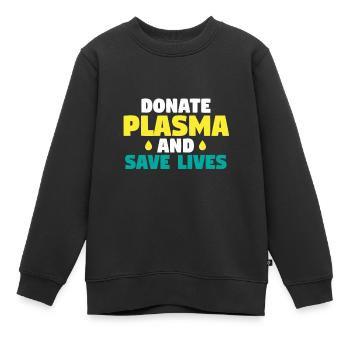Plasma spenden und Leben retten - Kinder Premium Organic Sweatshirt - Schwarz - Vorne - AI Model Kid Female (0cm)