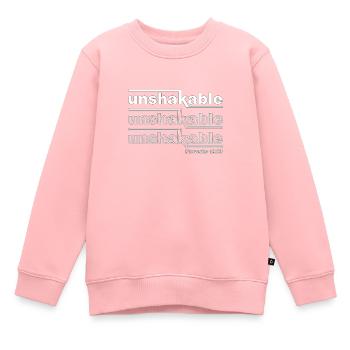 Christian Design - Unshakable - Proverbs 19 verse - Kids Premium Organic Sweatshirt - rose - Front - AI Model Kid Female (0cm)