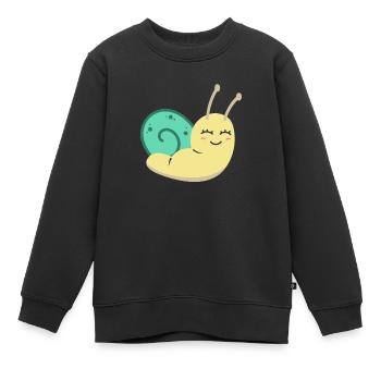 Cadeau d'escargot mignon bébé fille escargot - Sweat Premium enfant bio - noir - Devant - AI Model Kid Female (0cm)