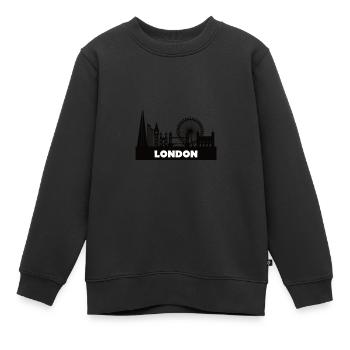 Toits de Londres - Sweat Premium enfant bio - noir - Devant - AI Model Kid Female (0cm)