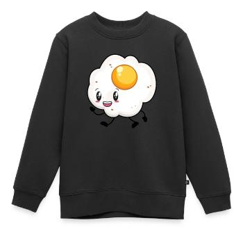 Spiegelei - Kinder Premium Organic Sweatshirt - Schwarz - Vorne - AI Model Kid Female (0cm)
