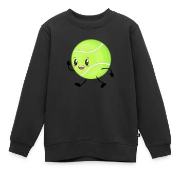 Tennis Tennisball - Kinder Premium Organic Sweatshirt - Schwarz - Vorne - AI Model Kid Female (0cm)