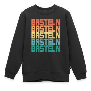 Basteln Retro Sprüche Bastler Handarbeit Geschenk - Kinder Premium Organic Sweatshirt - Schwarz - Vorne - AI Model Kid Female (0cm)