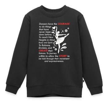 Danseuse de ballet ballerine école de danse - Sweat Premium enfant bio - noir - Devant - AI Model Kid Female (0cm)