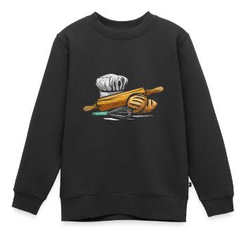 Bäcker Backen - Kinder Premium Organic Sweatshirt - Schwarz - Vorne - AI Model Kid Female (0cm)