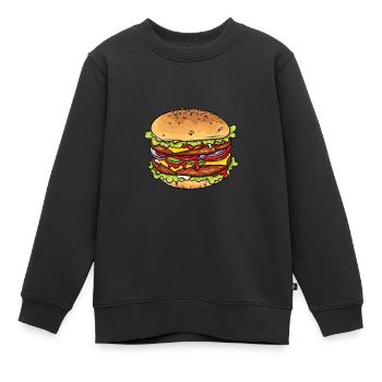 Burger - Kinder Premium Organic Sweatshirt - Schwarz - Vorne - AI Model Kid Female (0cm)