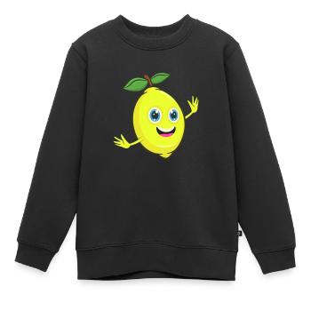 citron - Sweat Premium enfant bio - noir - Devant - AI Model Kid Female (0cm)