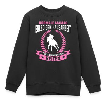 Reiterin Mama Reitlehrerin Reitverein Pferdesport - Kinder Premium Organic Sweatshirt - Schwarz - Vorne - AI Model Kid Female (0cm)