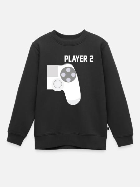 Zocker Gamer Player 2 - Kinder Premium Organic Sweatshirt - Schwarz
