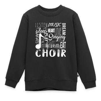 Singender Chor Chor Chor Musik Noten Clef Geschenk - Kinder Premium Organic Sweatshirt - Schwarz - Vorne - AI Model Kid Female (0cm)