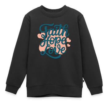 Croire l’espérance Amour - Sweat Premium enfant bio - noir - Devant - AI Model Kid Female (0cm)