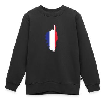 Corse - Sweat Premium enfant bio - noir - Devant - AI Model Kid Female (0cm)