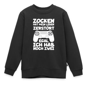 Zocken - Kinder Premium Organic Sweatshirt - Schwarz - Vorne - AI Model Kid Female (0cm)