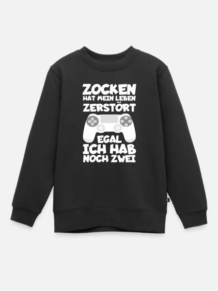Zocken - Kinder Premium Organic Sweatshirt - Schwarz