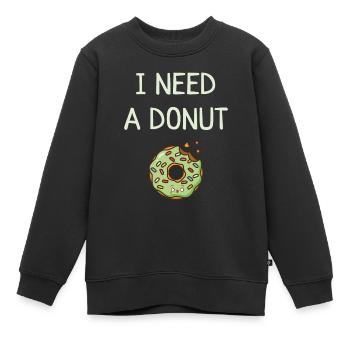Donut - Sweat Premium enfant bio - noir - Devant - AI Model Kid Female (0cm)
