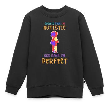 Autismus Kinder Bewusstsein Asperger Kind Autist - Kinder Premium Organic Sweatshirt - Schwarz - Vorne - AI Model Kid Female (0cm)
