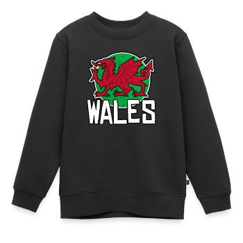 Pays de Galles - Sweat Premium enfant bio - noir - Devant - AI Model Kid Female (0cm)