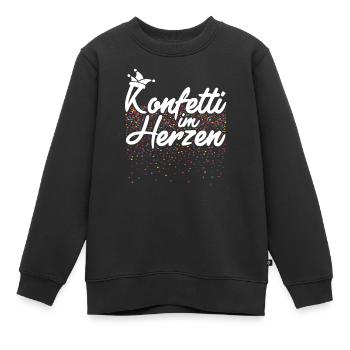 Konfetti im Herzen Fasching Karneval Konfetti - Kinder Premium Organic Sweatshirt - Schwarz - Vorne - AI Model Kid Female (0cm)