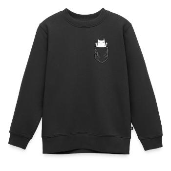 Poche poitrine avec drôle de chatte doigt puant Cat - Sweat Premium enfant bio - noir - Devant - AI Model Kid Female (0cm)