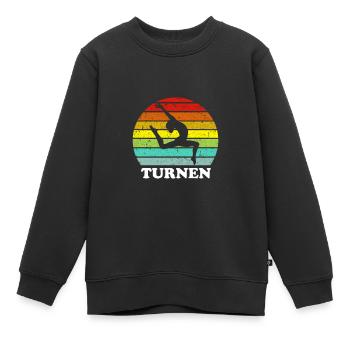 Turnen Vintage Bodenturnen Gymnastik Aerobic - Kinder Premium Organic Sweatshirt - Schwarz - Vorne - AI Model Kid Female (0cm)