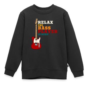Bassist - Sweat Premium enfant bio - noir - Devant - AI Model Kid Female (0cm)
