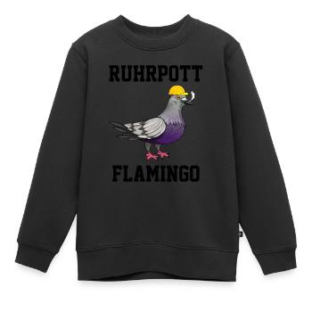 Ruhrpott Flamingo Ruhrgebiet lustige Taube - Kinder Premium Organic Sweatshirt - Schwarz - Vorne - AI Model Kid Female (0cm)