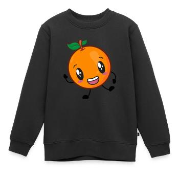Orange - Kinder Premium Organic Sweatshirt - Schwarz - Vorne - AI Model Kid Female (0cm)