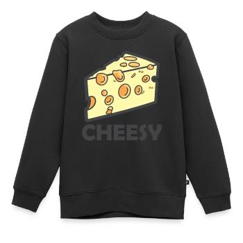 Fromages - Sweat Premium enfant bio - noir - Devant - AI Model Kid Female (0cm)