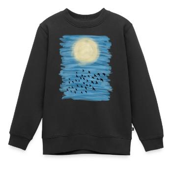 Sonne Blauer Himmel Acryl Malerei - Kinder Premium Organic Sweatshirt - Schwarz - Vorne - AI Model Kid Female (0cm)