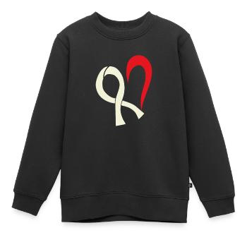 Cancer du poumon Boucle blanche coeur poumons Cancer - Sweat Premium enfant bio - noir - Devant - AI Model Kid Female (0cm)