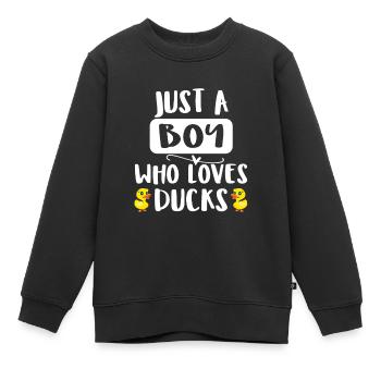 just a boy who loves ducks - Sweat Premium enfant bio - noir - Devant - AI Model Kid Female (0cm)