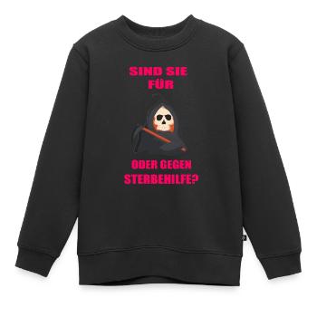 Tod Sensenmann Sense Sterbehilfe - Kinder Premium Organic Sweatshirt - Schwarz - Vorne - AI Model Kid Female (0cm)