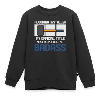 Éditeurs de planchers Ouvriers du bâtiment - Sweat Premium enfant bio - noir - Devant - AI Model Kid Female (0cm)