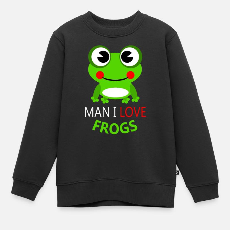 Frog - Kinder Premium Organic Sweatshirt - Schwarz